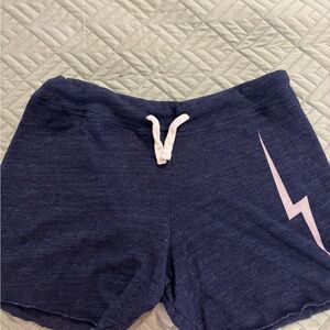 Women's Blue Shorts with Lightning Design